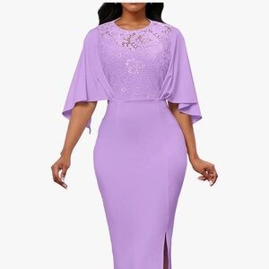 Elegant Lavender Lace Dress